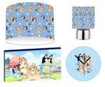 BLUEY  bingo family CEILING SHADE, TOUCH LAMP, WALL ART, CLOCK or BUNDLE