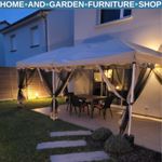 Large 6 x 3m Pop Up Gazebo Party Tent Marquee Canopy with 6 Removable Sidewalls