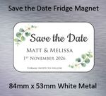 Wedding Save The Date Fridge Magnets Eucalyptus White Metal - Magnet