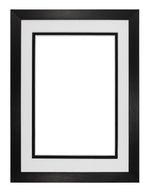 Black or White Matt Picture  Frame Photo Frames With Real Glass & Double Mount 