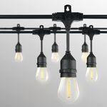 48FT LED S14 Festoon String Lights Mains Powered IP65 Garden Patio Outdoor