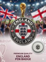 England Crest 1 Inch Pin Badge Three Lions Football Fans Metal clear resin 