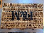 Wicker Picnic Basket Hamper Storage Basket With Straps Rustic Vintage Style F&M