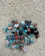 Natural Multicolour Crystal Tumblestone Chips in Organza Drawstring Gift Bag