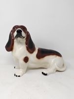Vintage Kingston Pottery Bassett Hound Ornament Figurine Dog