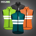 WOSAWE Windproof Cycling Vest Hi Viz Bike Gilet Lightweight Sleeveless Jacket