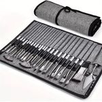 25-Piece Professional Paint Brush Set - Synthetic Artist Brushes for Acrylic Oil