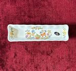 Aynsley Cottage Garden Bone China Floral Mint Tray Boxed Rectangle White