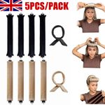 5pcs Overnight Blowout Rods Jumbo Heatless Hair Curler Heatless Curls Satin UK