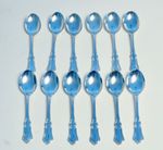12 each Solid HEAVY Swedish Silver Coffee spoon 222 g 7.8 oz MGAB