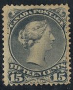 Canada 1868 QV SG 66 15 Cent Slate Perf 12 x 11 1/2 Montreal Ptg MOG GEM