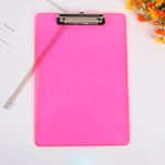 Offis A4 Clipboard Plastic Neon Pink Office Clipboard Durable Rounded Corners