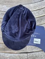 Shires Navy Velvet Equestrian Riding Hat Cover with Peak - Size Small