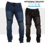 Men's Motorcycle Jeans CE Armour Trousers Protective Lining Motorbike Pants