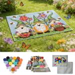 52*38cm Home Flower Dwarf Carpet Latch Hook Kit Rug Embroidery Material Pack Set