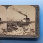 USA Military Stereoview C1907 Real Photo Navy Uss Connecticut Pacific Fleet
