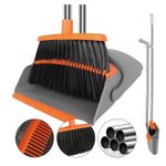 Dustpan and Brush Sets Long Handled Broom Sweeping Indoor Rotating 52'' Tall
