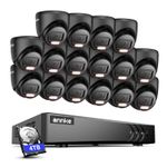 ANNKE 1080P CCTV Camera System Color Night Vision 16CH 5MP Lite DVR Outdoor Kit