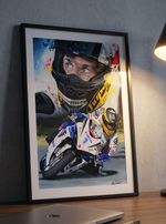 GUY MARTIN TT  MotoGP A3 print from painting by Greg Tillett poster Wall art