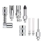 8x Silver Grease Gun Injector Needle Dispenser Nozzle 90 Degree Coupler Adapter