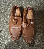 Next Brown Leather Tasselled Slip-On Loafers Round Toe size 13 boys