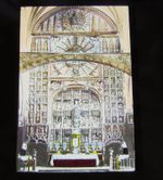 COLOUR Glass Magic lantern slide UNKNOWN SPANISH CATHEDRAL INTERIOR C1890 SPAIN 