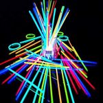 50/100/200 8" GLOW STICKS BRACELETS NECKLACES PARTY FAVORS NEON COLOR +CONNECTOR