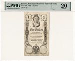 AUSTRIA banknote 1 Gulden 1848 PMG grade VF 20 Very Fine