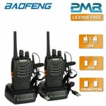2x Walkie Talkie Walky Talky Ear Piece USB 5KM Long Range Two-Way HAM Radio