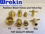 Radiator Bleeding Valves & Key Quality Brass 3mm 6mm 13mm Plumbing Tool