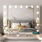Large Hollywood Makeup Mirror with LED Lights 3 Colour, Dimmable & Touch Control