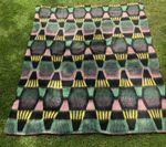 Vintage Wool Blanket 56” x 66” Mid Century Modern Retro Picnic Camping Aztec VW