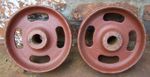 2 Cast Iron Wheels 8" diameter 2.5" tread vintage stationary engine