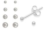 Pair 925 sterling SILVER EARRINGS Plain Ball Stud WOMENS MENS Small Tiny