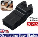 20PCS Oscillating Saw Blades Set Carbide  Multi Tool Blade Wood Metal Cutter UK