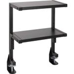 Clamp On Desk Shelf 33cm 2 Tier Storage Tray Organizer VIVO Black