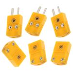 6Pcs Reusable K Type Thermocouple Plug Adapter Yellow ABS Connectors