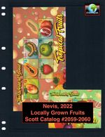 $24.00 Scott Value - 2022 NEVIS Fruits 2 s/s Local Grown Caribbean CV MNH NH UMM