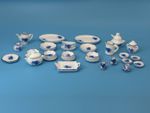 1:12 Dolls House Blue White China Tea Set Plates Cups Lot 2