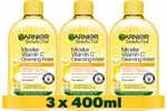 3 PACK Garnier Vitamin C Micellar Cleansing Water 3 x 400ml = 1.2L BIGGER 700ml