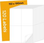 120Pcs Home Moving Packing Box Labels, 150×100mm White Sticky Labels for Storage