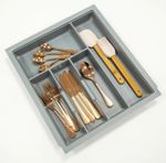 Grey Metabox Cutlery Tray Insert Blum Drawer 9 Widths Kitchen Utensil Storage