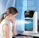 Portable Air Conditioner Cooler Fan USB Misting Humidifier 6 Speeds Timer LED