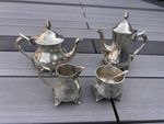Vintage 4-Piece EPNS Silver Plated Tea & Coffee Set Engraved Floral Service