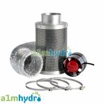 Rhino Hobby Carbon Filter Kit Odour Extraction Fan Aluminium Ducting Hydroponics