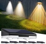 6Pack Solar Fence Lights Outdoor Garden Wall Door Step Lights Waterproof 3 Mode