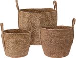 Seagrass Storage Basket Small Medium Large Natural Woven Rattan Home Decoration