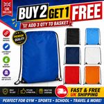 Nylon Drawstring Rucksack Bag Swimming School PE Kit Sport Kids Adults Fitness