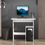 Compact Small Computer Table Desk Keyboard Tray Storage Shelf Corner Refurbished
