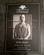 Eminem The Death Of Slim Shady Obituary Program London Pop Up